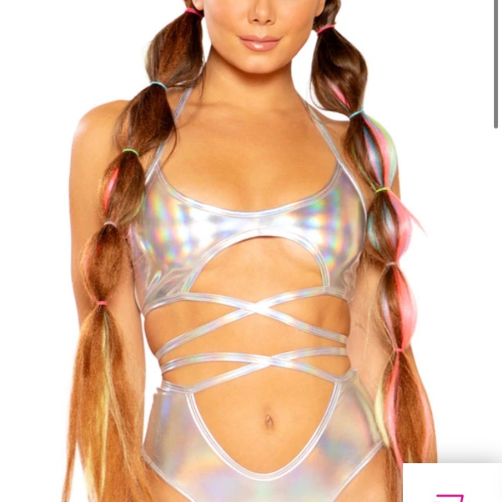 J. Valentine Holographic wrap top NEW